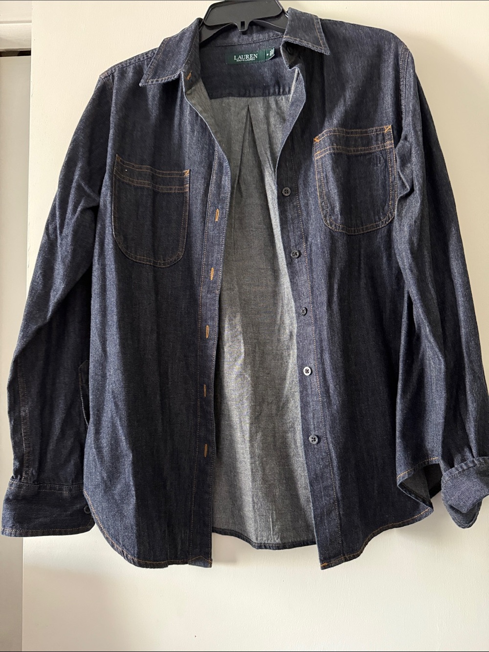 Lauren Ralph Lauren Dark Blue Denim Button-Down Shirt